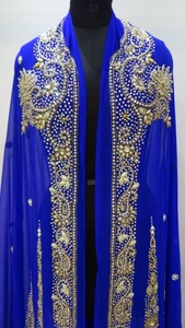 Las mujeres vestido bordado Kaftan marroquí takchita tela unstitched chaqueta - Product Image 2