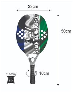 Raquettes de beach tennis avec face en fibre de carbone de 20 mm, poignée en fibre de carbone, filet en fibre de verre, poids 310-330 g, longueur 50 cm - Product Image 6