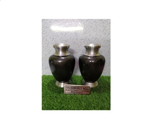 Urne de crémation en ALUMINIUM marron VINTAGE pour cendres humaines, fournitures de funérailles cuivworld inde - Product Image 1
