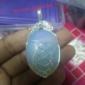 Pendentif ovale en cristal opale naturelle, accessoire enveloppé de fil, meilleure qualité, pour la vente en gros, pièces - Product Image 3