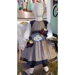 Abito Tutu in tinta unita in cotone Navy per ragazze appena nate alla <span class=keywords><strong>moda</strong></span> design a contrasto per feste primaverili ed uscite estive - Product Image 2