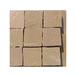 Chất lượng cao sa thạch Cobble raj màu xanh lá cây Cobble sa thạch cho đường Lái Xe Lát mua từ Ấn Độ nhà sản xuất ở mức giá thấp hơn