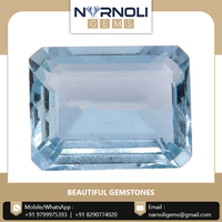 Aigue-marine octogonale facettée de qualité supérieure, pierre semi-précieuse 100% naturelle, pierre précieuse pour la fabrication de bijoux, taille émeraude, NARNOLI GEMS