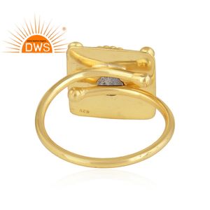 Lanli — création de bijoux, bague en argent Sterling 925, plaqué or 18k, Style ethnique, Labradorite, pierres précieuses - Product Image 3