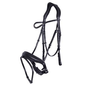 Bride en cuir Bride de cheval en cuir fantaisie de qualité supérieure Boucles et décoration en or rose - Product Image 1