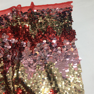 9 + 18Mm Lớn Sequin Dệt Ren Màu Xanh Lá Cây Net Sequin Vải Ren Long Lanh Vải - Product Image 3