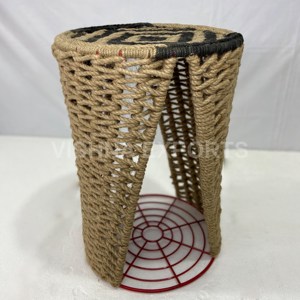 Tabouret latéral en corde tissée à la main, pour la maison - Product Image 4