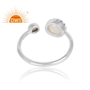 แฮนด์เมด925แหวนเงินผู้ผลิตเครื่องประดับลาบราดอไรต์ธรรมชาติมุกพลอยแหวนเครื่องประดับผู้จัดจำหน่าย - Product Image 3