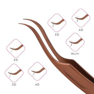 Pinzas de extensión de pestañas en forma de serpiente, con diseño de corte medio, oro rosa, pinzas de extensión de pestañas, Etiqueta Privada - Product Image 4