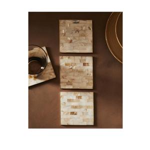 100% MOP pierre caboteur fête des mères cadeau carré blanc caboteur ensemble pour boissons caboteur avec plaque d'or pour la vente vente - Product Image 2