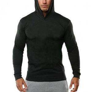 Black High quality custom men hoodie 100% cotton hoodie unisex - Product Image 1