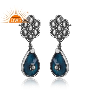 Pendientes colgantes de plata de ley oxidada para mujer, diseño esmaltado a mano, fabricante de joyería de plata 925 - Product Image 2