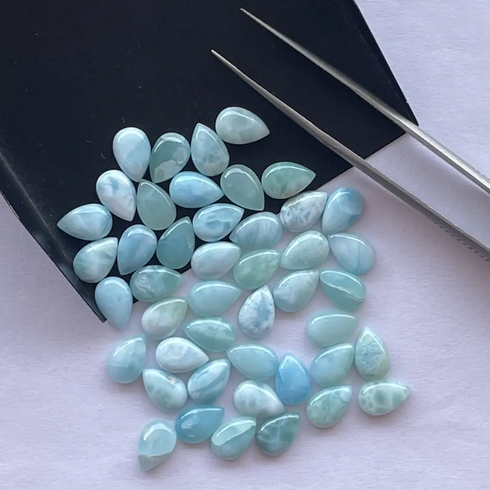 5x3mm natürliche Larimar glatte Birne lose Trend Cabochons Kaufen Sie Großhandel für Schmuck herstellung vom Hersteller zum Großhandels preis