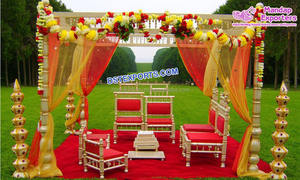 Set de chaises mandala indien en bois, ensemble chaise, Mandap, blanc, pour mariage, Gujarati - Product Image 5