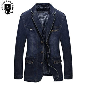 New Large Size <b>Men's</b> Blue <b>Denim</b> Jacket Spring Loose Large Lapel Casual Jacket Fits <b>Men's</b> Wear - Product Image 3