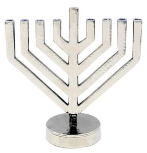 Modern Handmade Menorah <b>Hammered</b> Pewter Silver Tree Life Polished Finish Candle Stand Home Use Metal Hanukkah <b>Holder</b> Aluminium - Product Image 1