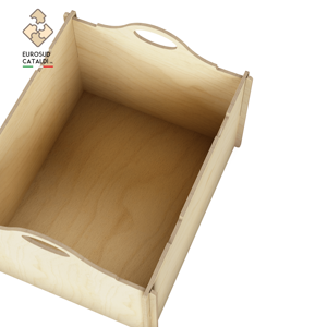 Cestino grande italiano di alta qualità EUROSUD in legno di betulla larghezza 50 cm con sistema ad incastro facile per negozi - Product Image 2