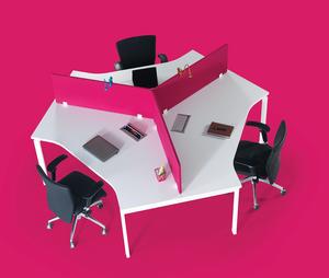 BUROART TRIO Modern Design Durable E1 Grade MDF Wooden Panel Three-Person Modular Cubicle Office Partition <b>Workstation</b> Office - Product Image 3