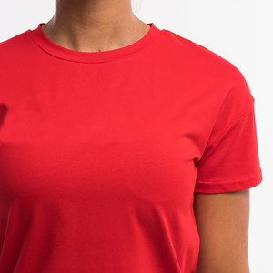 Camiseta ligera con Logo impreso para mujer, camiseta lisa básica para mujer - Product Image 3