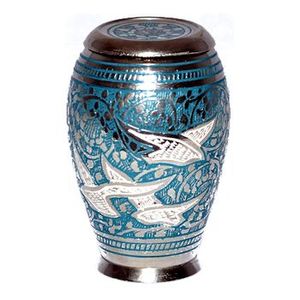 Recuerdo de flor de fervedor de oro y plata, urna de cremación, suministros funerarios, urnas para cenizas humanos, estilo americano - Product Image 3