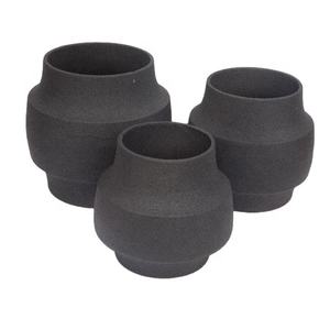 Black Metal Pot Decorative <b>Vase</b> in Mat Black Modern Decorative Metal Aluminium <b>Vase</b> <b>Set</b> <b>of</b> <b>3</b> Piece Home Decoration - Product Image 1