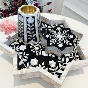 Venta al por mayor, bandeja para servir estrella de nácar, artesanías naturales para regalo de Eid Ramadhan, caja Bakhoor Mubkhar Oud y quemador Oud - Product Image 3