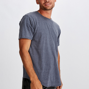 T-shirt homme uni, col rond, 100% coton, sur mesure OEM 2021, nouvelle collection, coupe légère, couleur violette. - Product Image 2