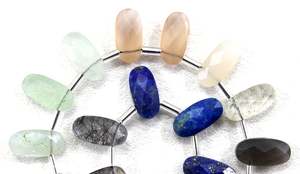 19 Piezas de Piedras Preciosas Naturales Multicolores, Forma Ovalada Facetada, 6x12mm, Perforadas en la Parte Superior, para Fabricación de Joyería Artesanal, Certificadas, para Colgantes y Dijes - Product Image 4