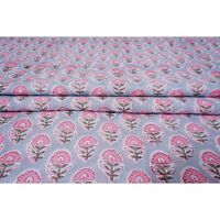 Tissu imprimé de blocs Jaipur floral moderne en coton doux fait à la main indien léger enduit de PVC robe et sac matériel