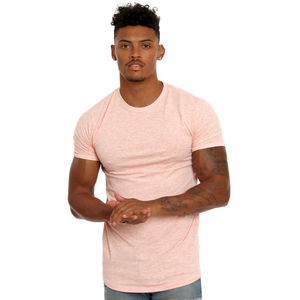 Venta al por mayor personalizado 100% algodón hombres Slim Fit Camiseta larga caída dobladillo curvo cuello redondo músculo Fitness hombres gimnasio camiseta - Product Image 3