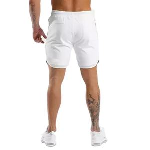 Pantalones cortos deportivos informales para hombre, tela de algodón transpirable de secado rápido, logotipo bordado personalizable, cintura media elástica de talla grande - Product Image 3