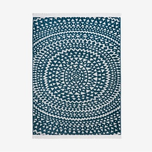 Serviette de plage rectangulaire sans sable imprimée en coton biologique 100% Design traditionnel indien de couleur verte - Product Image 1