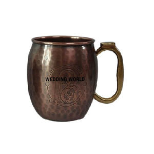 Tasse à bière martelée en cuivre tasse faite à la main de qualité supérieure classique élégant vente en gros nouveau chope à bière de luxe en gros - Product Image 3