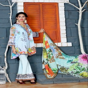 Women's Winter Silk Salwar Kameez Elegant Indian Ethnic Saree for Adults Pakistani Style for <b>Wedding</b> and Party Occasions - Product Image 3
