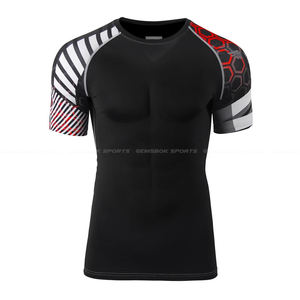 Camiseta de Compresión BJJ de Manga Corta, Personalizada, Impresa, Tejida en Poliéster/Algodón, Transpirable y de Secado Rápido, de Alta Calidad, al por Mayor - Product Image 2