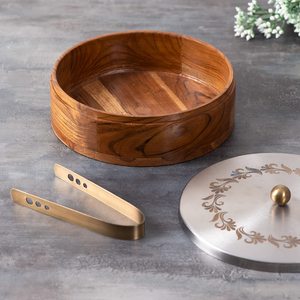 กล่อง Chapati ไม้ทำด้วยมือ,กล่องเก็บของหน้าแรกและโรงแรมมีตารางเล็ก - Product Image 5