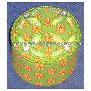 Round Shape Handmade Embroidery Decorative <b>Gift</b> <b>Box</b> - Product Image 1