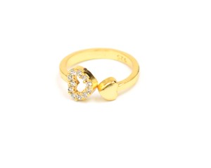 Elegant Design Cubic Zircon Gold Plated Jewelry Natural Gemstone <b>Heart</b> <b>Shaped</b> Tings for Gift Gold Birthstone Boho Ring - Product Image 4
