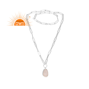 Collar con colgante de piedra de Luna Blanca Natural de Plata de Ley 925 para mujer, joyería para mujer, regalo para ella - Product Image 1