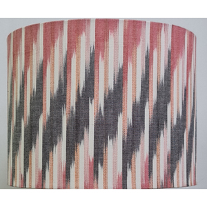 Red-Black Lampshade With Stripe Pattern - Product Image 1