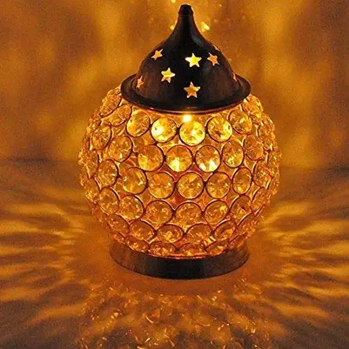 Праздничный дизайн, латунная лампа для мамы Diya с кристаллами, латунная масляная лампа для украшения Puja или Temple