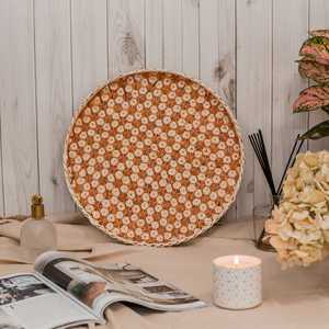 ถาดไม้ไผ่ดอกไม้กลมเสิร์ฟแผ่นทอตกแต่งบ้านวัสดุธรรมชาติคุณภาพสูงจากเวียดนาม - Product Image 4