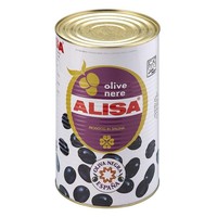 Alisa Verse Natuurlijke Ongepitte Zwarte Olijven Zoet en Sappig Picholine 2 kg Formaat 28/32 24 Maanden Houdbaarheid Gemaakt in Spanje