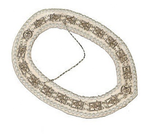 Dareuse-Set de tabliers du Grand maître disney, ensemble avec frange brodée en argent blanc et col en chaîne - Product Image 5
