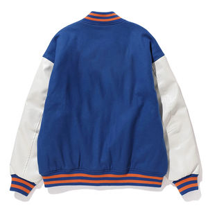 OEM personalizado nueva moda Logo bordado shearling bomber chaqueta de lana de los hombres - Product Image 2