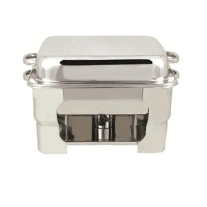 Plateau de Buffet Pleine Grandeur en Acier Inoxydable Argenté pour Réchauffer et Tenir un Plat avec Design Moderne - Product Image 1
