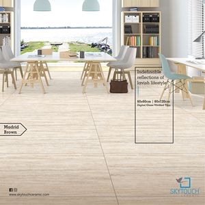 Carreaux de céramique pour l'intérieur et l'extérieur de la maison, 60x120 mm, design de maison, texture brillante, carrelage en porcelaine brun, Inde - Product Image 5
