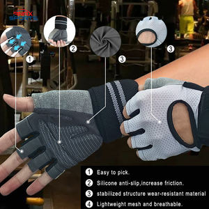 Anax Sports Custom Heavy Powerlifting Neoprene Padded Wrist Wraps Support Non-Slip Unisex <b>Weight</b> Lifting <b>Gloves</b> - Product Image 2