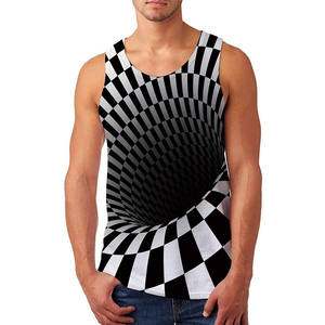 เสื้อกล้ามพิมพ์ลาย100% ผ้าฝ้ายสำหรับผู้ชายเสื้อกล้ามใส่เล่นยิมเสื้อคลาสสิกสำหรับฤดูร้อนดีไซน์แบบกำหนดเองขนาดพิเศษ - Product Image 1