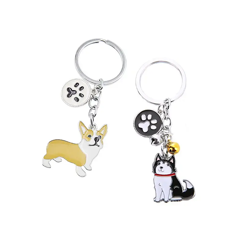 Porte-clés en métal personnalisé mignon en forme de ballon pour chien